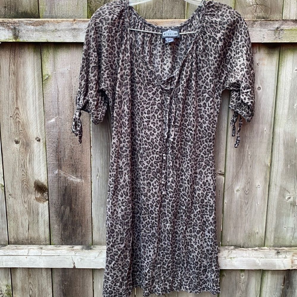 Angie Gray leopard print tunic sz. M